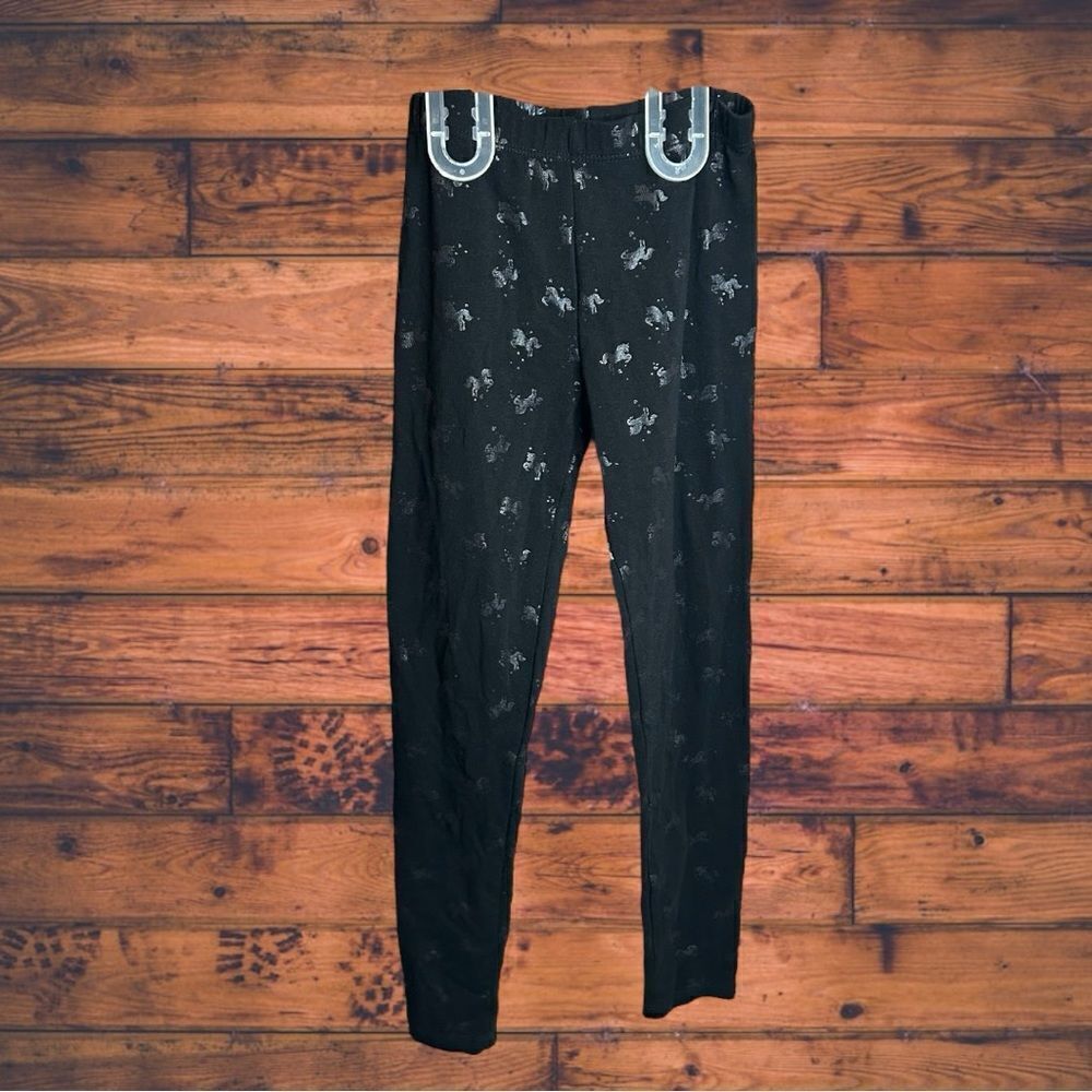 5 for $25🔥Vigoss Unicorn Print Black Leggings Girls Medium (10-12)